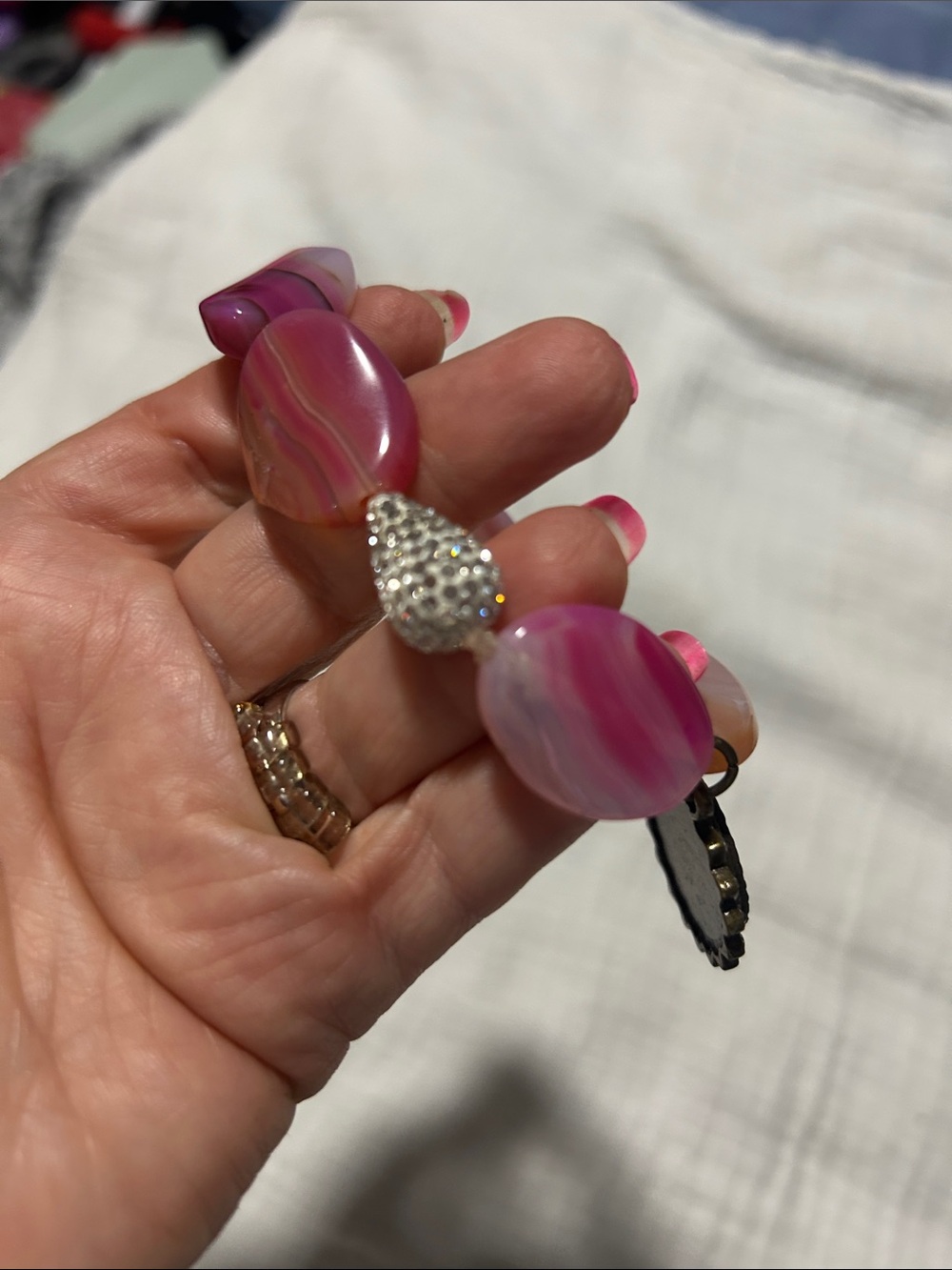 Keep it Gypsy Upcycled LV Quatrefoil Gemstone bracelet set - Picture 4 of 5